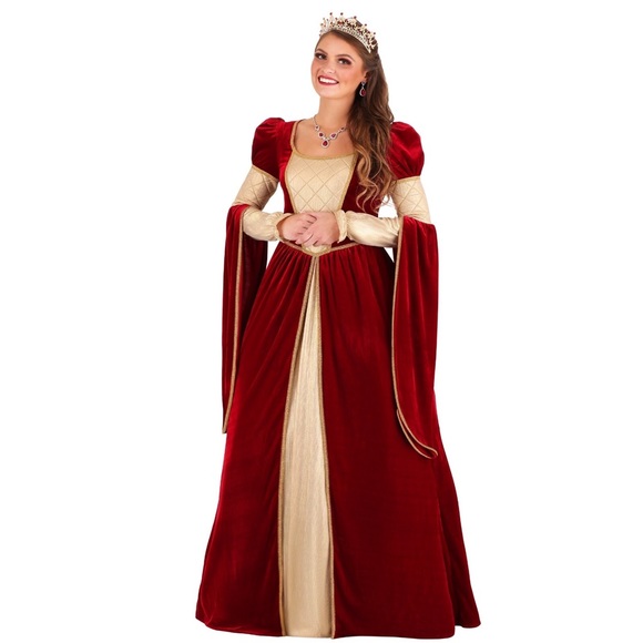 Regal Royal Renaissance Queen Halloween Costume for Women Red - Picture 1 of 3